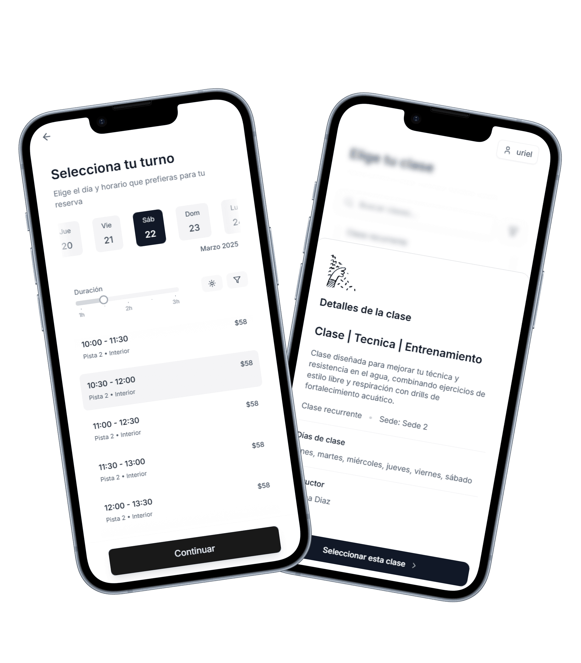 Mockup de la aplicación versión móvil